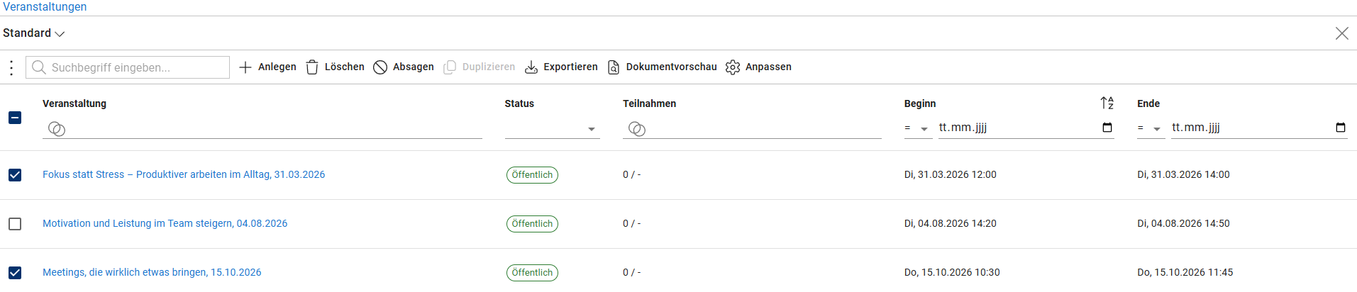 ListeVeranstaltungen