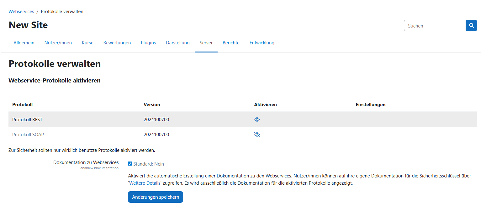 Rest-Protokoll aktivieren